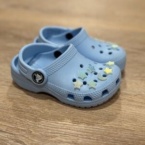 CROCS Kids Light Blue Water Shoes with Star Charms
